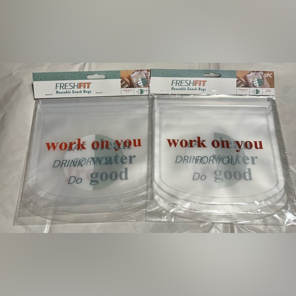 Set of Two New FreshFit 3PC Reusable Snack Bags - Motivational/Inspirational - Picture 3 of 14
